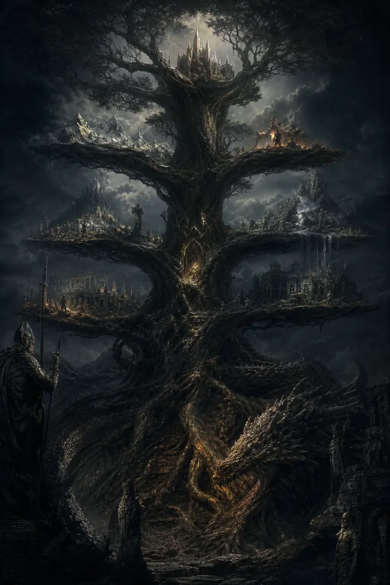 The Nine Worlds and Yggdrasil