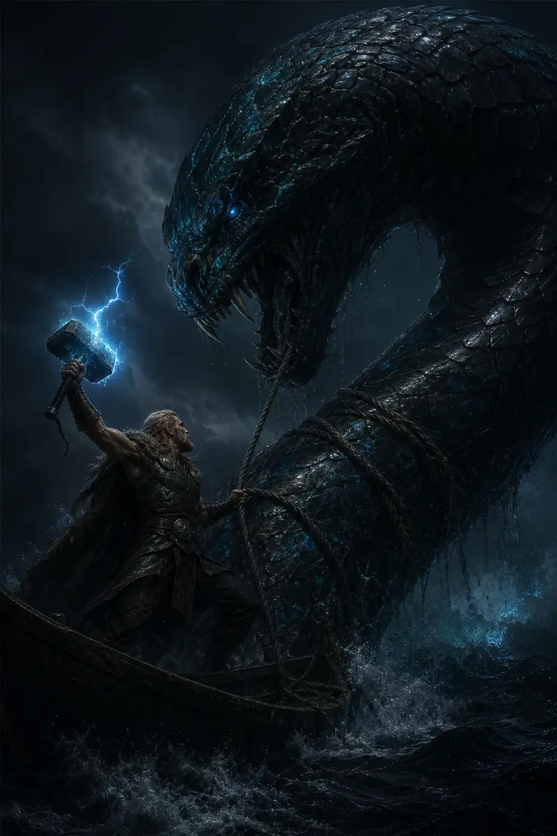 Thor and the World Serpent
